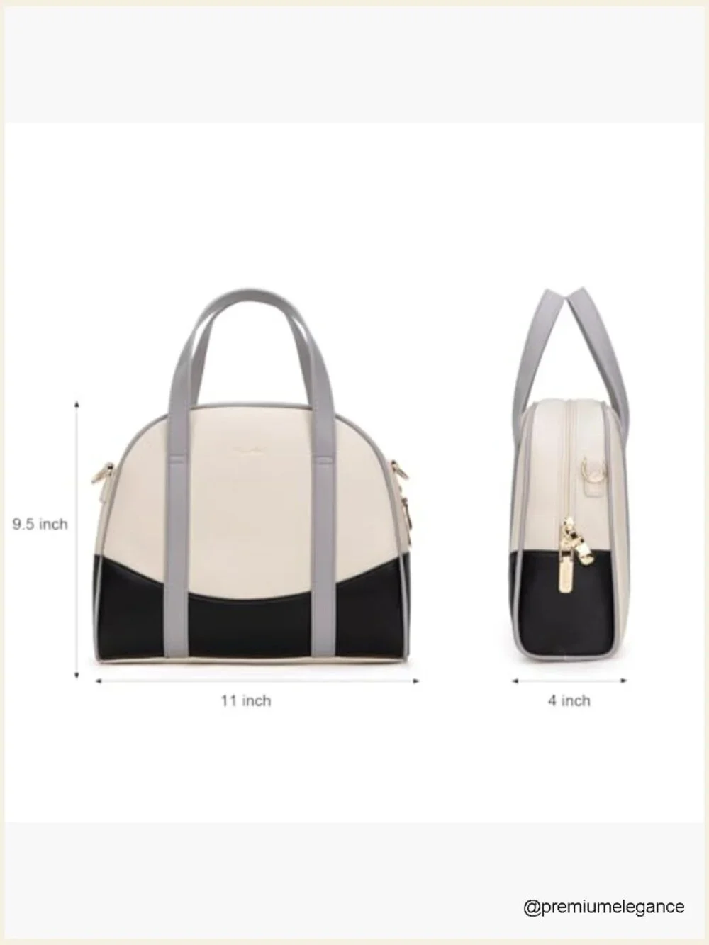 Bowling Purse Dome Satchel Bag with Crossbody Strap